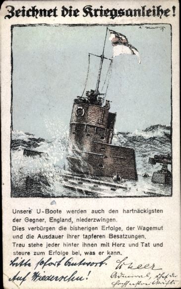 K Nstler Ansichtskarte Postkarte Deutsches U Boot Akpool De