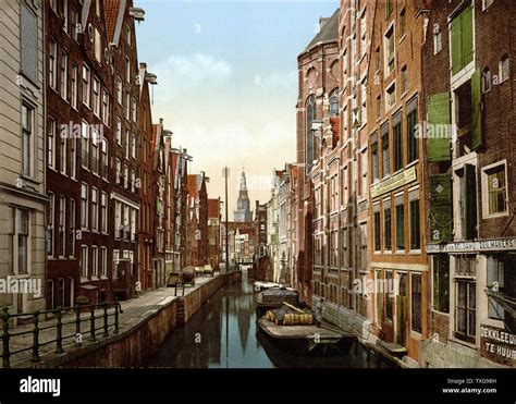 Oude Zÿds, the Kolk, Amsterdam -Holland View of canal in the old Jewish ...