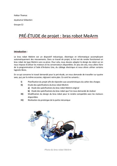 Cahier Des Charges Fonctionnel D Un Robot