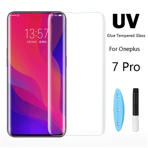 Oneplus 7 Pro 7t Pro 8 Pro Nano Liquid Uv Full Glue Tempered Glass