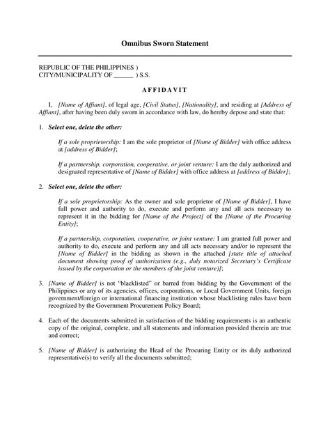 Free Official Statement Forms In Pdf Ms Word