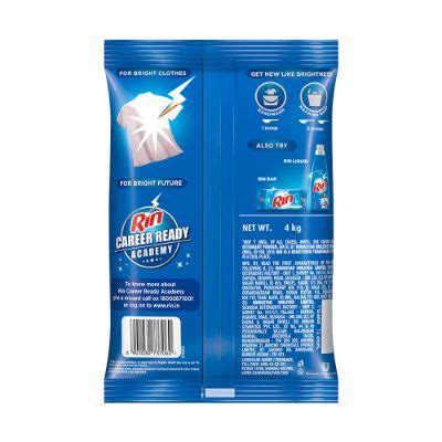 Rin Detergent Powder 4 Kg At Best Price In India StarQuik A TATA