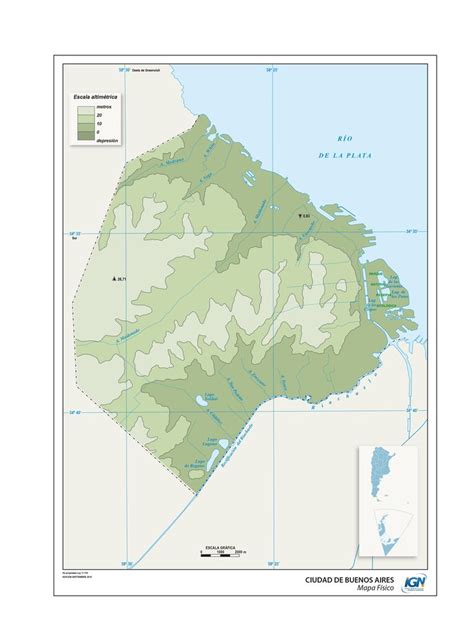 Mapa físico de la Ciudad Autónoma de Buenos Aires Instituto