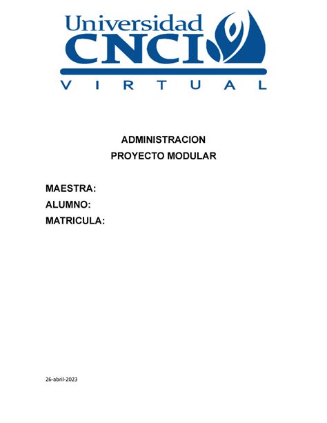 Proyecto Modular Administracion Administracion Proyecto Modular