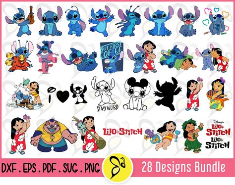 Bundle Lilo And Stitch Svg Png Pdf Stitch Svg Lilo Png Lilo And The