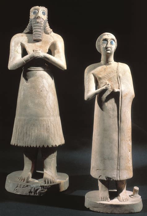 Votive Statues From Sumerian C 2900 2600 Bce From The Square