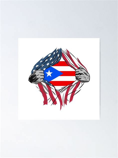 Usa Puerto Rico Friendship Flags Design Poster For Sale By Rocky2018 Redbubble