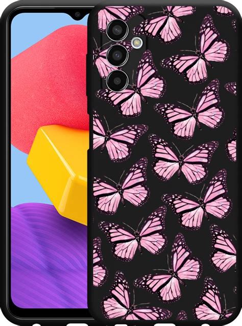 Samsung Galaxy M Hoesje Zwart Roze Vlinders Designed By Cazy Bol