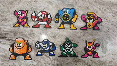 8 Bit Nes Mega Man 2 Perler Sprites Magnets And Coasters Etsy