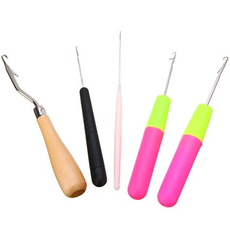 1Set 5PCs Plastic Crochet Needle Braiding Latch Hook Weaving Hair