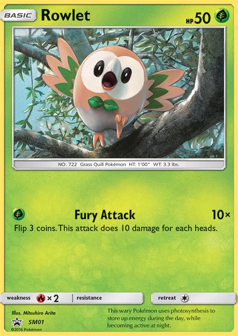 Rowlet Sm01 Black Star Promo Pokemon Card Near Mint Tcg