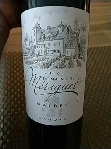 2016 Domaine de Mériguet Cahors Malbec Vivino