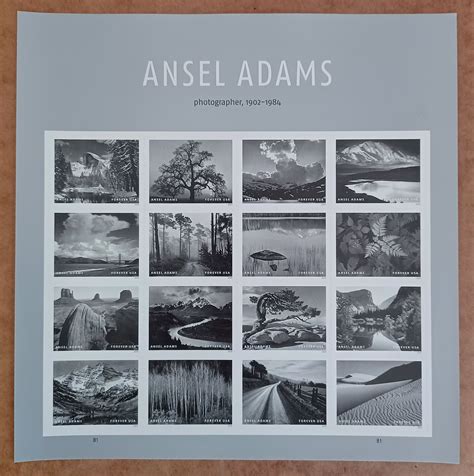 United States 5854 68c Ansel Adams MNH Pane Of 16 Plate B1 2024