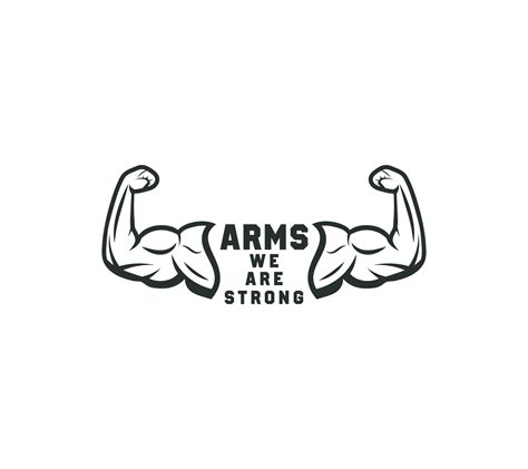 Biceps Muscle Arm Logo Design On White Background Vector Illustration