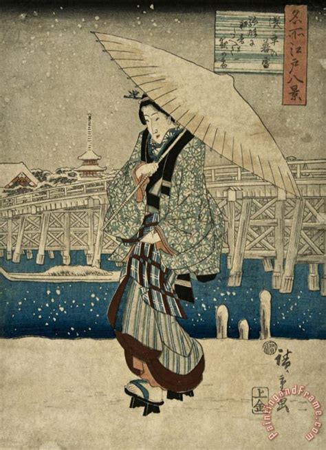 Ando Hiroshige Eight Views Of Edo Evening Snow At Asakusa Date