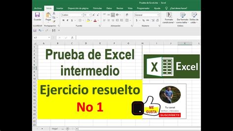 Prueba De Excel Intermedio Ejercicio Resuelto Actividad 1 YouTube