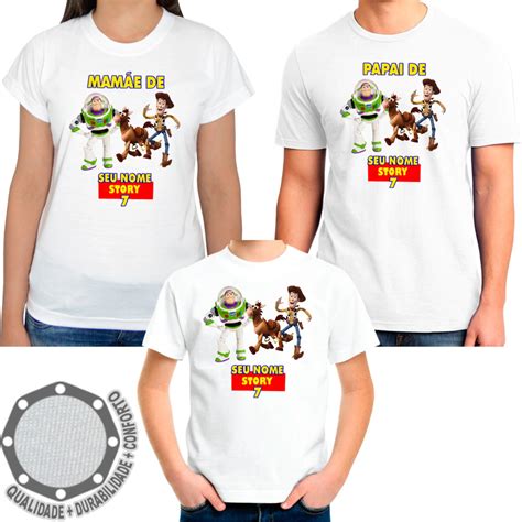 Kit 3 Camisetas Toy Story Personagens Família Camisa Ah02431