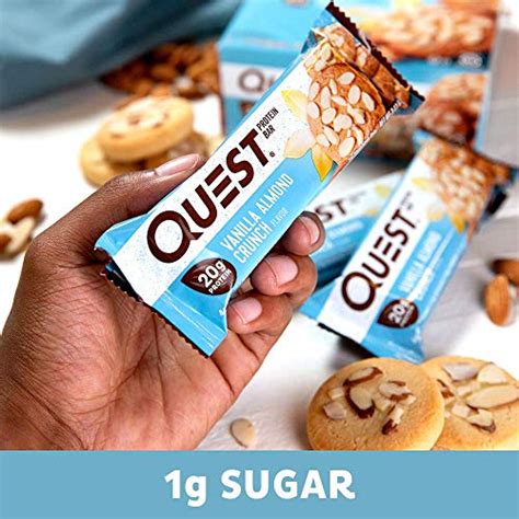 Quest Nutrition Vanilla Almond Crunch Protein Bar High Protein Low Carb Gluten Free Keto