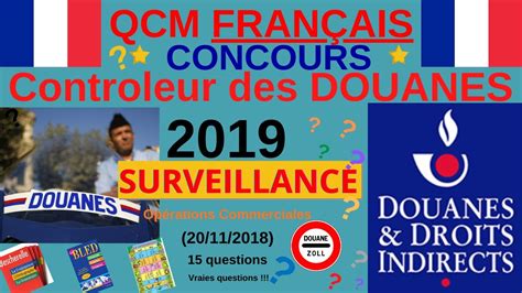 Qcm Fran Ais Annales Concours Controleur Douanes