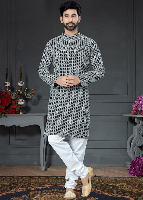 Fancy Black Kurta For Men