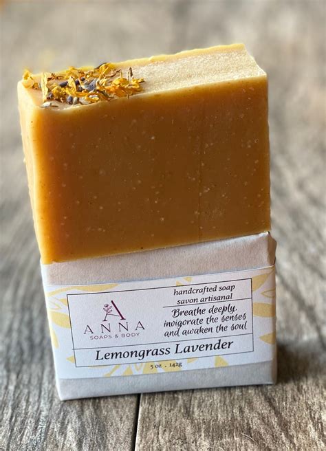 Lemongrass Lavender Homemade Soap Bar Naturally Scented With Essential