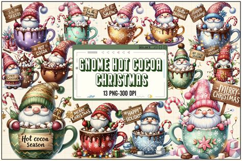 Gnome Hot Cocoa Christmas Sublimation Graphic By DS Art Creative Fabrica