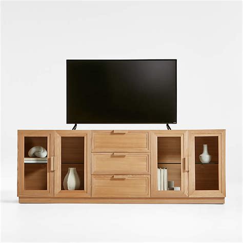 Oscar Wood Storage Media Console | Crate & Barrel