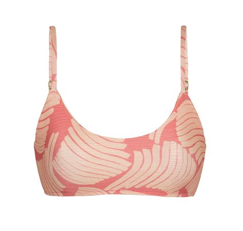 Pink Banana Print Adjustable Bikini Top Top Banana Rose Bra Rio De Sol