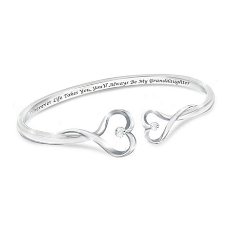 "Always My Granddaughter" Engraved Diamond Bracelet | Heart shaped diamond, Diamond bracelet ...