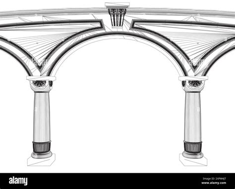 Contouring Coloring Of Classical Arch Classic Antique Portal With