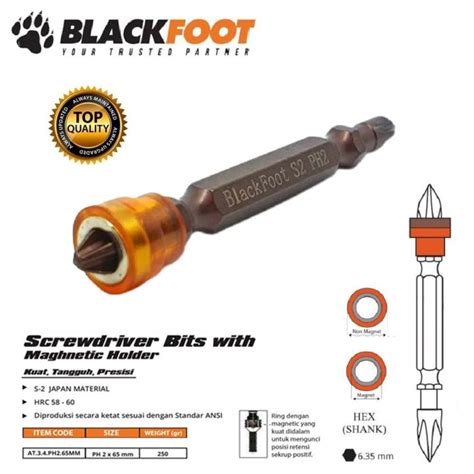 Pcs Blackfoot Double Bit S Torsion Mata Obeng Angin Magnet Ph X Mm