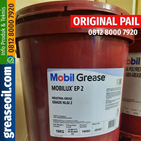 Jual GREASE MOBILUX EP 2 ORIGINAL PAIL NLGI 2 Lithium Extreme Pressure