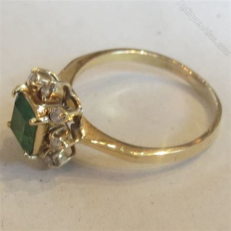 Antiques Atlas Vintage Antique Emerald And Diamond 18ct Gold Ring