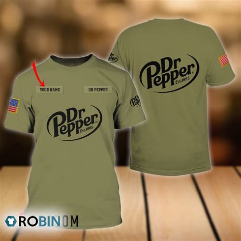 Personalized Military Green Dr Pepper All Over Printed T Shirt