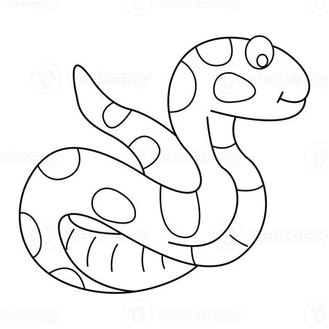 Snake Outline Vector Cartoon Design On Transparent Background 9592730 PNG