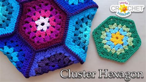 Granny Cluster Hexagon Motif Crochet Pattern Tutorial Youtube