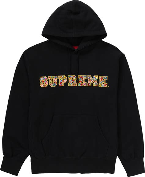 Supreme Black Jewels-Logo Hoodie (FW20) | INC STYLE