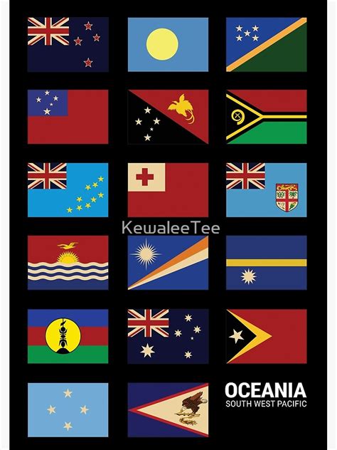 "Oceania Country Flags Set" Poster for Sale by KewaleeTee | Redbubble