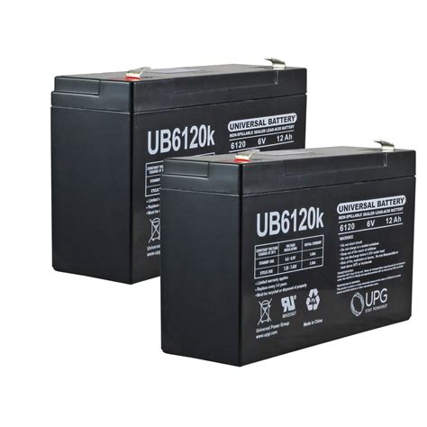 6 Volt 12 Ah Sealed Lead Acid Rechargeable Battery 2 Pack