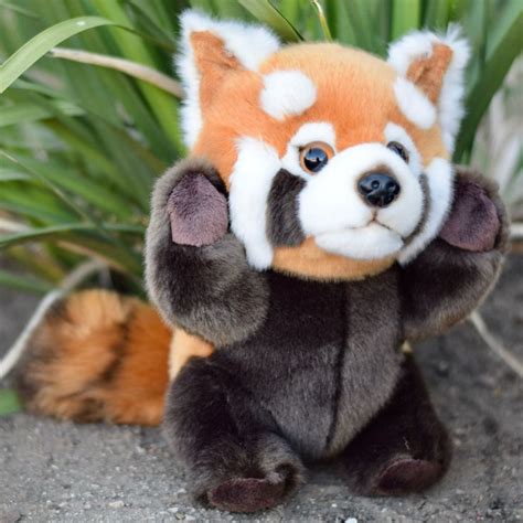 9 Inch Stuffed Red Panda Plush Belly Buddies Animal Kingdom Collection