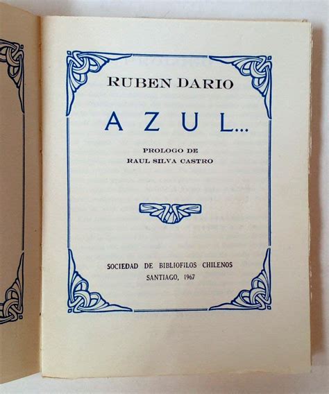 Azul by Ruben Darío Muy bien Encuadernación de tapa dura 1967