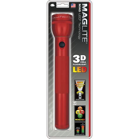 Maglite LED 3 Cell D Flashlight Red ST3D036 B H Photo Video