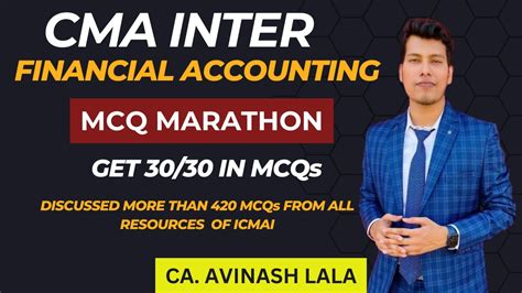 CMA Inter Financial Accounting MCQ Marathon One Stop Solution To FA