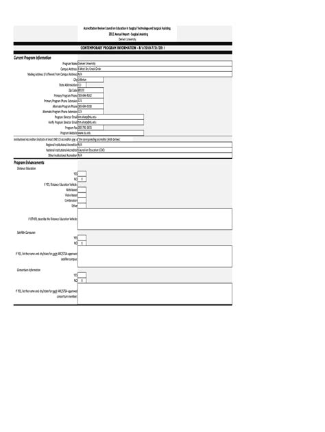 Fillable Online Arcstsa Surgical Assisting Annual Report Sample