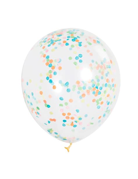 6 Transparante Latex Ballonnen Met Gekleurde Confetti 30 Cm