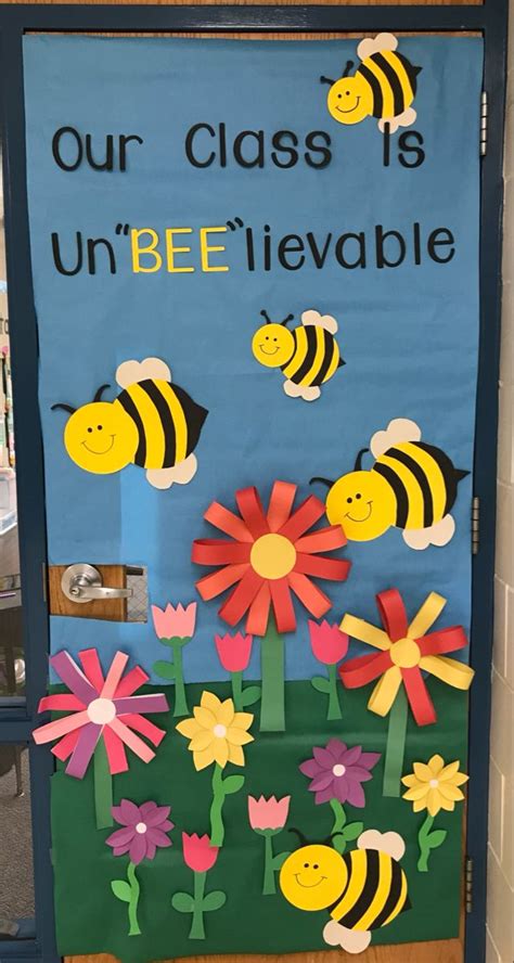 Spring Door Decoration In 2024 Bee Themed Classroom Bee Classroom Bee Classroom Decor