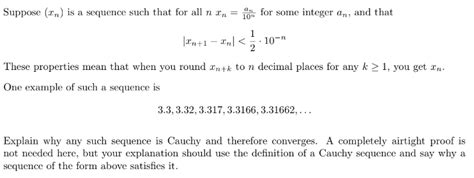 Solved Suppose Xn Is A Sequence Such That For All