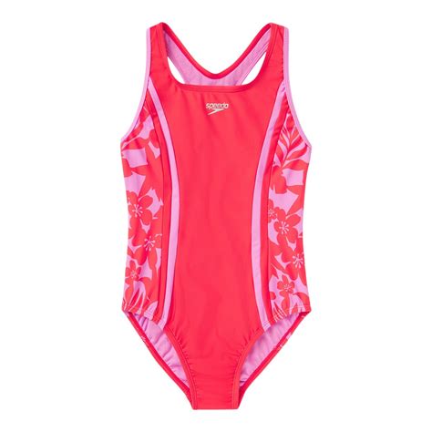 Speedo Girls Print Spliced One Piece Swimsuit Sportchek