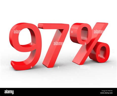 97 Percent Discount Red 3d Numbers On Isolated White Background Stock