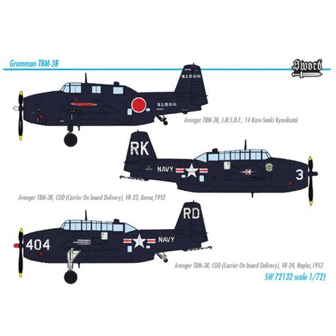 Sword Sw Grumman Tbm R Avenger Markings Xusn Japan